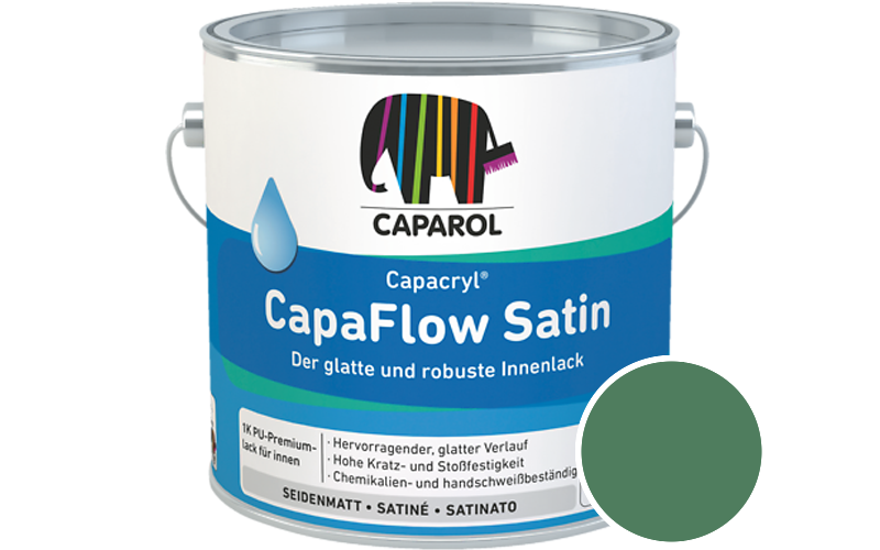 Caparol Capacryl CapaFlow Satin 2,5L Acryl-Lack / Getnt im Farbton Palm 55