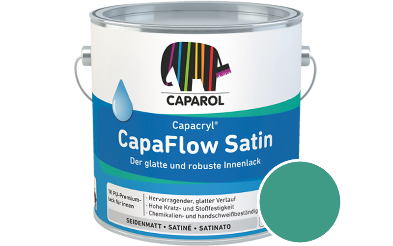 Caparol Capacryl CapaFlow Satin 2,5L Acryl-Lack / Getnt im Farbton Patina 105