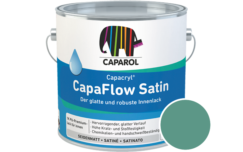 Caparol Capacryl CapaFlow Satin 2,5L Acryl-Lack / Getnt im Farbton Patina 110
