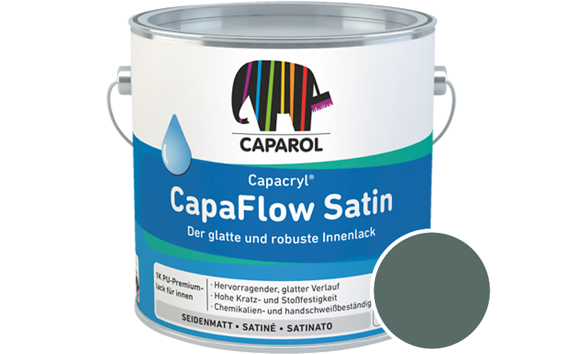 Caparol Capacryl CapaFlow Satin 2,5L Acryl-Lack / Getnt im Farbton Patina 45