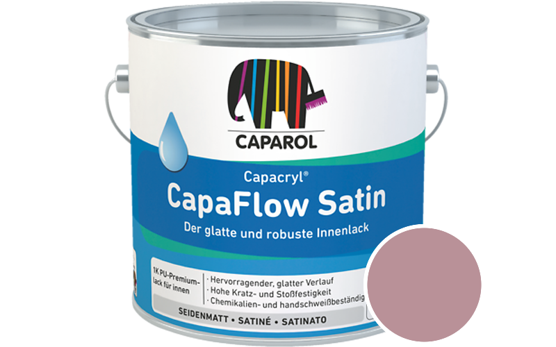 Caparol Capacryl CapaFlow Satin 2,5L Acryl-Lack / Getnt im Farbton Rose 80