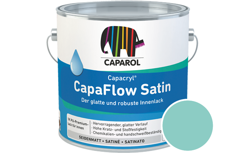 Caparol Capacryl CapaFlow Satin 2,5L Acryl-Lack / Getnt im Farbton Sardinien 14