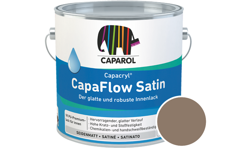 Caparol Capacryl CapaFlow Satin 750ml Acryl-Lack / Getnt im Farbton Siena 35