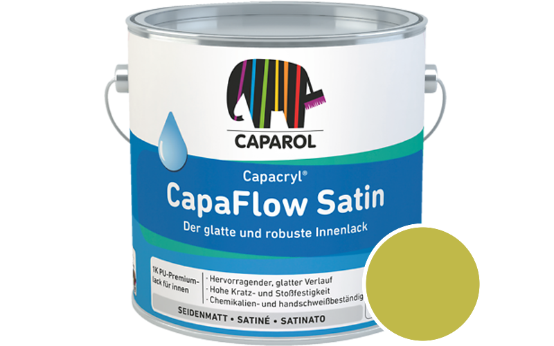 Caparol Capacryl CapaFlow Satin 2,5L Acryl-Lack / Getnt im Farbton Tundra 130