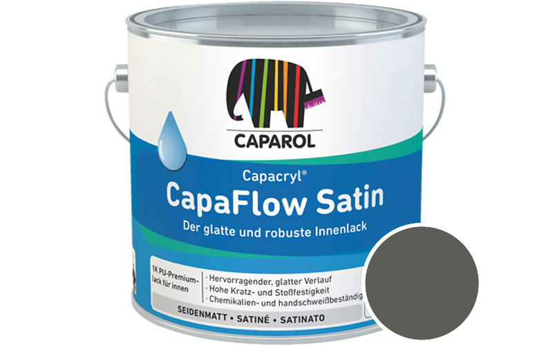 Caparol Capacryl CapaFlow Satin 2,5L Acryl-Lack / Getnt im Farbton Tundra 5