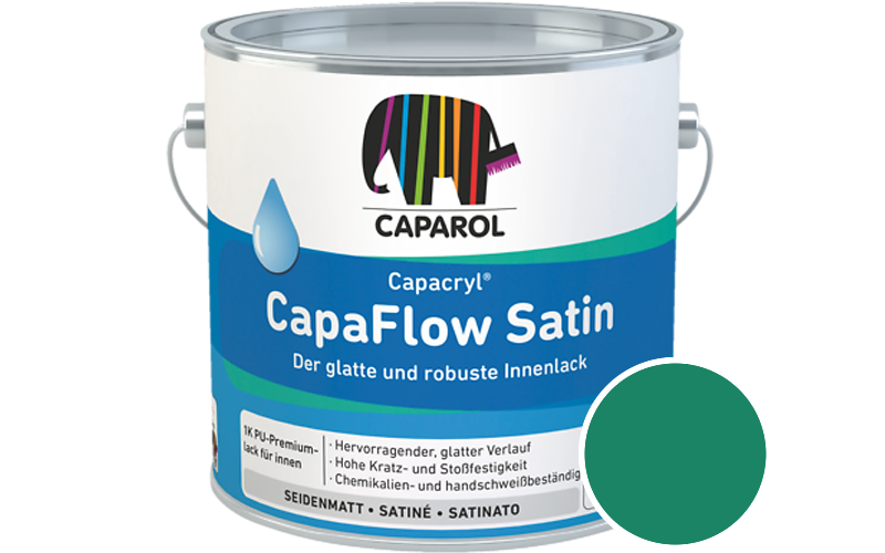 Caparol Capacryl CapaFlow Satin 750ml Acryl-Lack / Getnt im Farbton Verdo 30