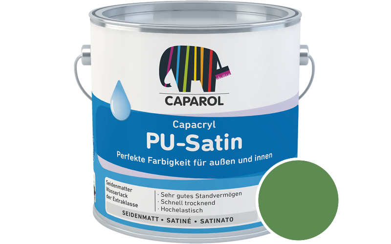 Caparol Capacryl PU-Satin 350ml Acryl-Lack / Getnt im Farbton Agave 95