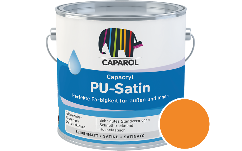 Caparol Capacryl PU-Satin 700ml Acryl-Lack / Getnt im Farbton Amber 125