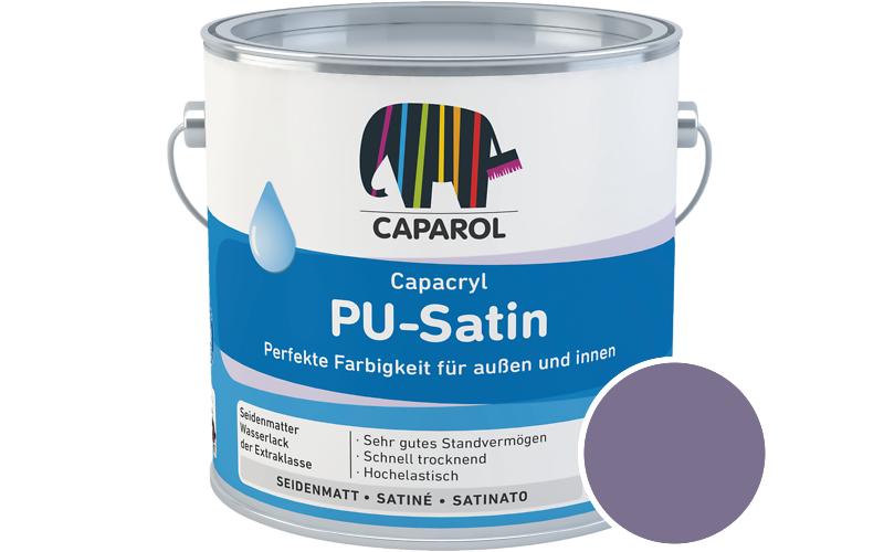 Caparol Capacryl PU-Satin 2,5L Acryl-Lack / Getnt im Farbton Amethyst 105