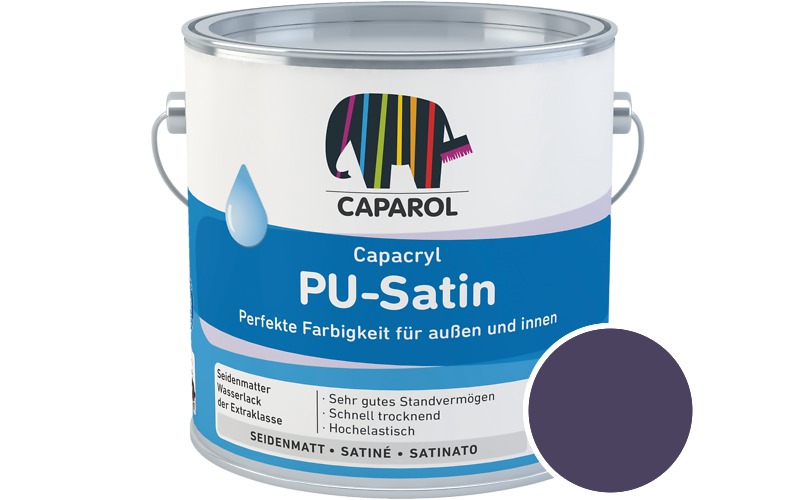 Caparol Capacryl PU-Satin 2,5L Acryl-Lack / Getnt im Farbton Amethyst 95