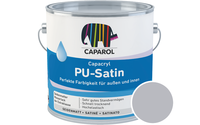 Caparol Capacryl PU-Satin 700ml Acryl-Lack / Getnt im Farbton Aquarell 10