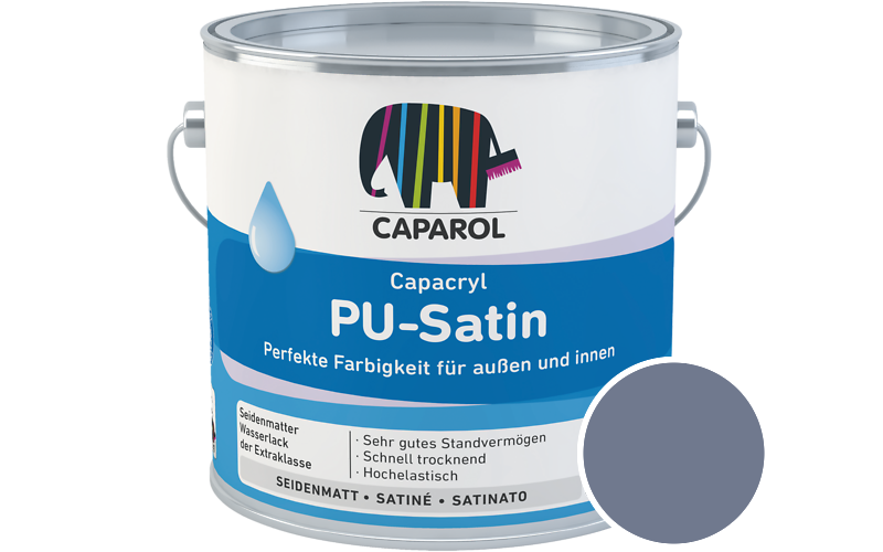 Caparol Capacryl PU-Satin 700ml Acryl-Lack / Getnt im Farbton Aquarell 65