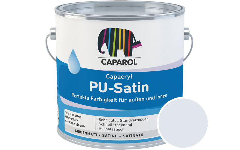 Caparol Capacryl PU-Satin 2,5L Acryl-Lack / Getnt im Farbton Aquarell 90