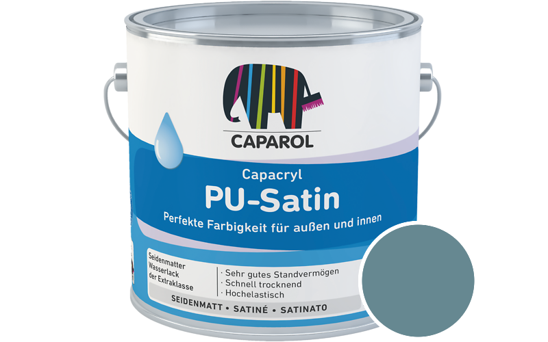 Caparol Capacryl PU-Satin 350ml Acryl-Lack / Getnt im Farbton Arctis 100