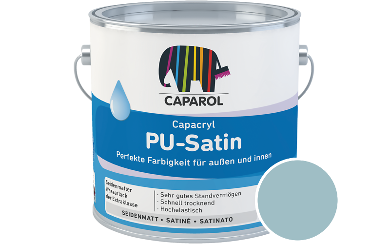Caparol Capacryl PU-Satin 700ml Acryl-Lack / Getnt im Farbton Arctis 75