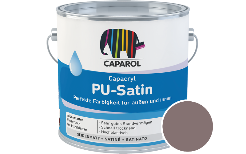 Caparol Capacryl PU-Satin 700ml Acryl-Lack / Getnt im Farbton Barolo 15