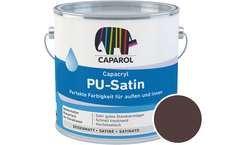 Caparol Capacryl PU-Satin 350ml Acryl-Lack / Getnt im Farbton Barolo 5