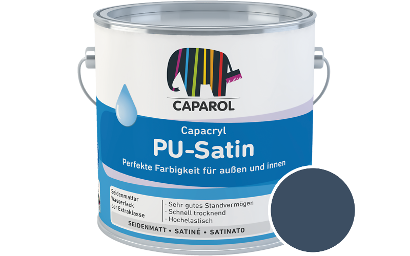 Caparol Capacryl PU-Satin 2,5L Acryl-Lack / Getnt im Farbton Blu 25