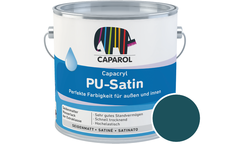 Caparol Capacryl PU-Satin 2,5L Acryl-Lack / Getnt im Farbton Blu 5