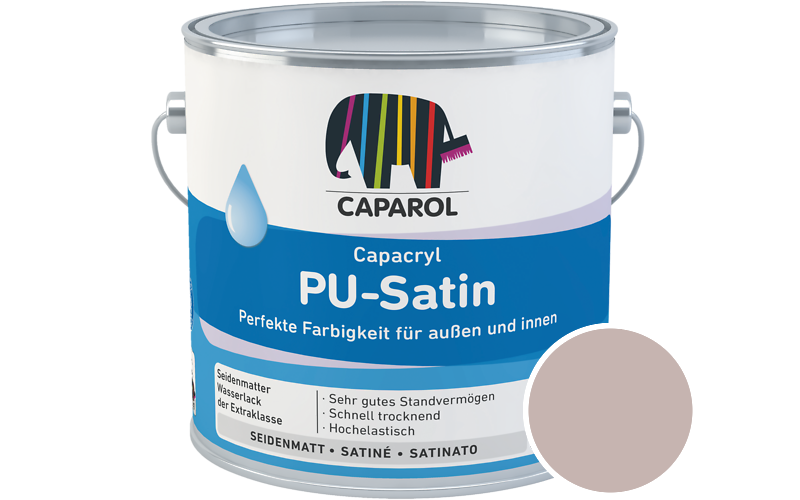 Caparol Capacryl PU-Satin 2,5L Acryl-Lack / Getnt im Farbton Bordeaux 20