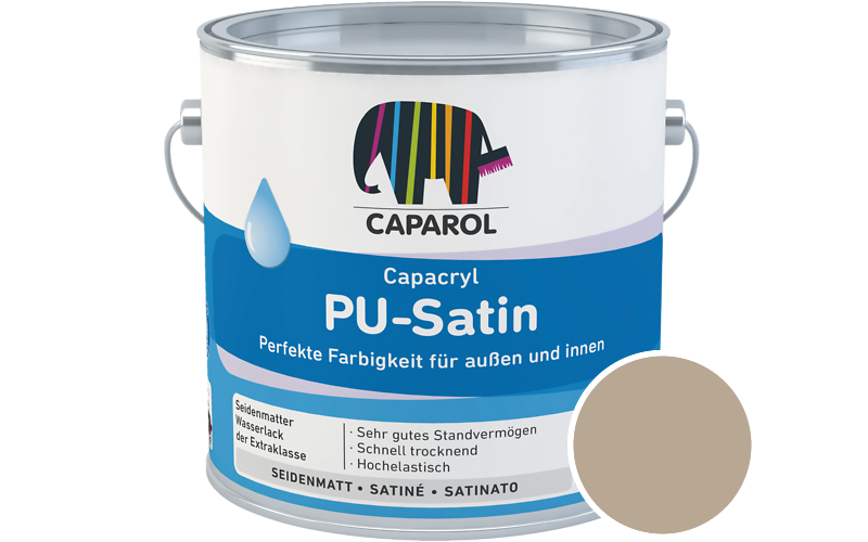 Caparol Capacryl PU-Satin 700ml Acryl-Lack / Getnt im Farbton Caramel 45