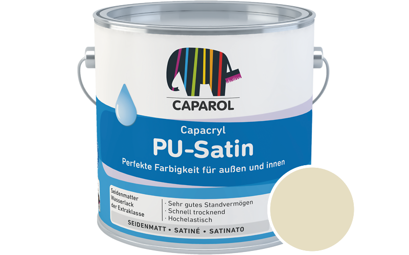 Caparol Capacryl PU-Satin 2,5L Acryl-Lack / Getnt im Farbton Citrus 60