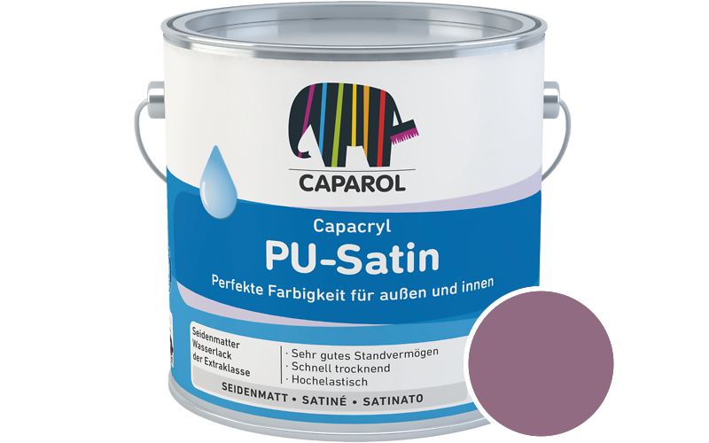 Caparol Capacryl PU-Satin 700ml Acryl-Lack / Getnt im Farbton Clematis 80