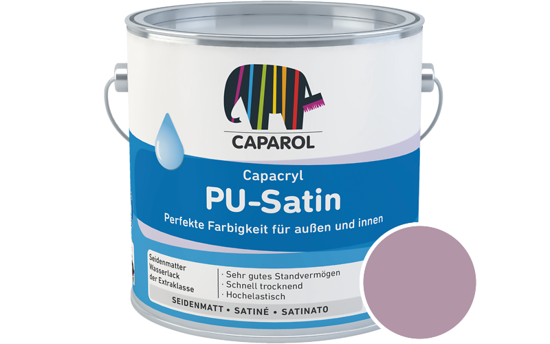 Caparol Capacryl PU-Satin 2,5L Acryl-Lack / Getnt im Farbton Clematis 85