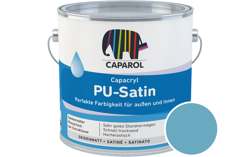 Caparol Capacryl PU-Satin 2,5L Acryl-Lack / Getnt im Farbton Coelin 105