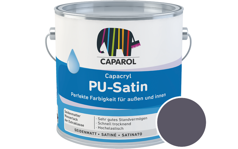 Caparol Capacryl PU-Satin 2,5L Acryl-Lack / Getnt im Farbton Diva 20