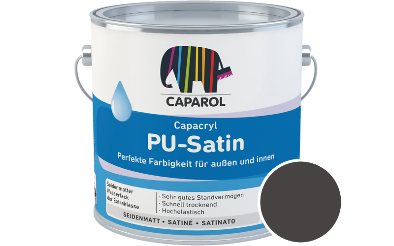 Caparol Capacryl PU-Satin 350ml Acryl-Lack / Getnt im Farbton Ferro 5