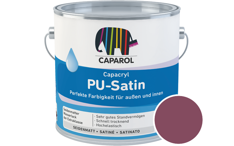 Caparol Capacryl PU-Satin 2,5L Acryl-Lack / Getnt im Farbton Flamenco 125