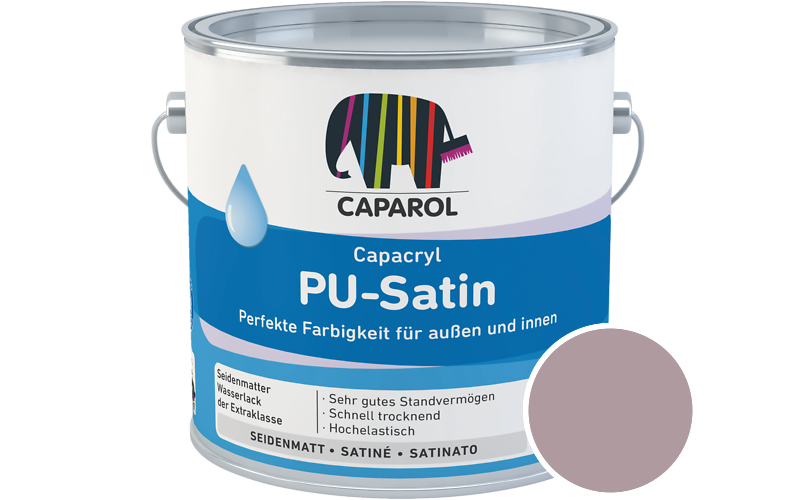 Caparol Capacryl PU-Satin 2,5L Acryl-Lack / Getnt im Farbton Flamenco 45