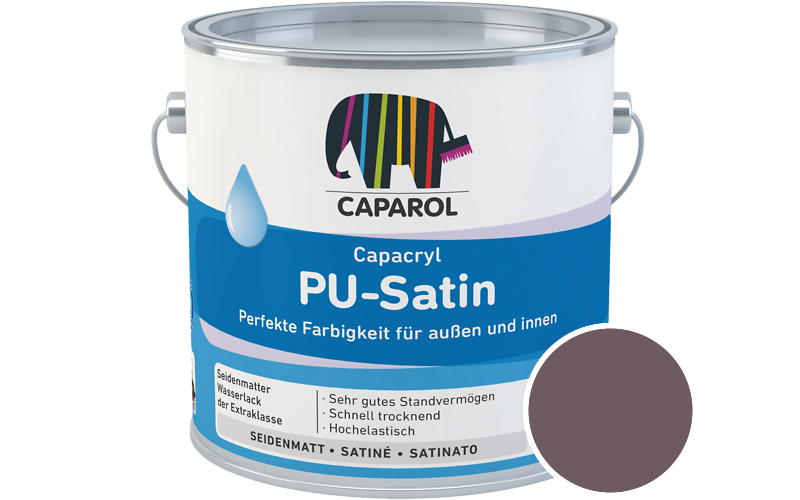Caparol Capacryl PU-Satin 700ml Acryl-Lack / Getnt im Farbton Flamenco 65