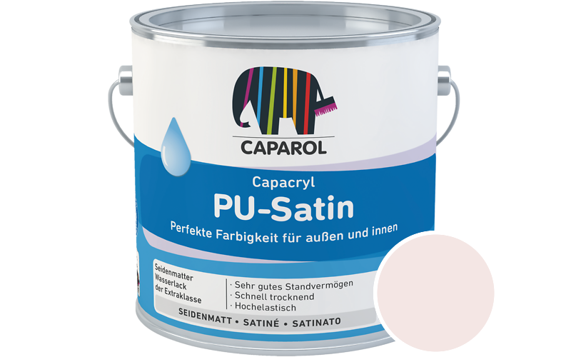 Caparol Capacryl PU-Satin 700ml Acryl-Lack / Getnt im Farbton Flamenco 90