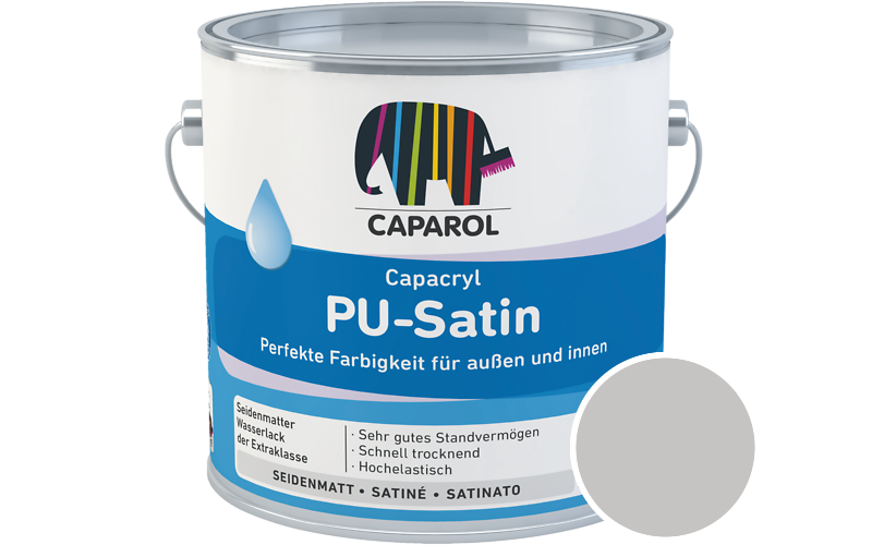 Caparol Capacryl PU-Satin 700ml Acryl-Lack / Getnt im Farbton Granit 50