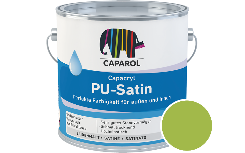 Caparol Capacryl PU-Satin 350ml Acryl-Lack / Getnt im Farbton Herba 40