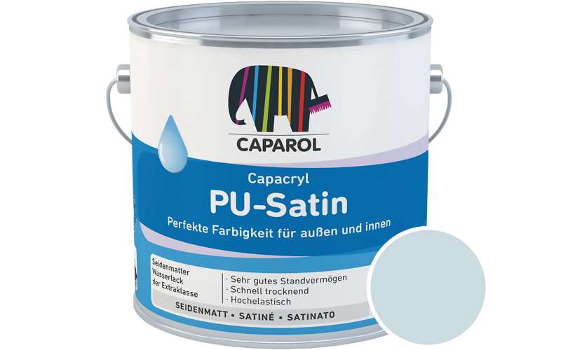 Caparol Capacryl PU-Satin 700ml Acryl-Lack / Getnt im Farbton Iris 16
