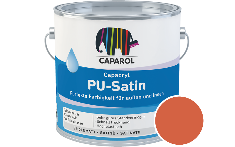 Caparol Capacryl PU-Satin 2,5L Acryl-Lack / Getnt im Farbton Lachs 110