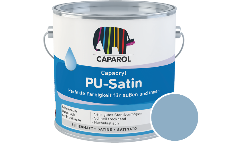 Caparol Capacryl PU-Satin 2,5L Acryl-Lack / Getnt im Farbton Lago 110