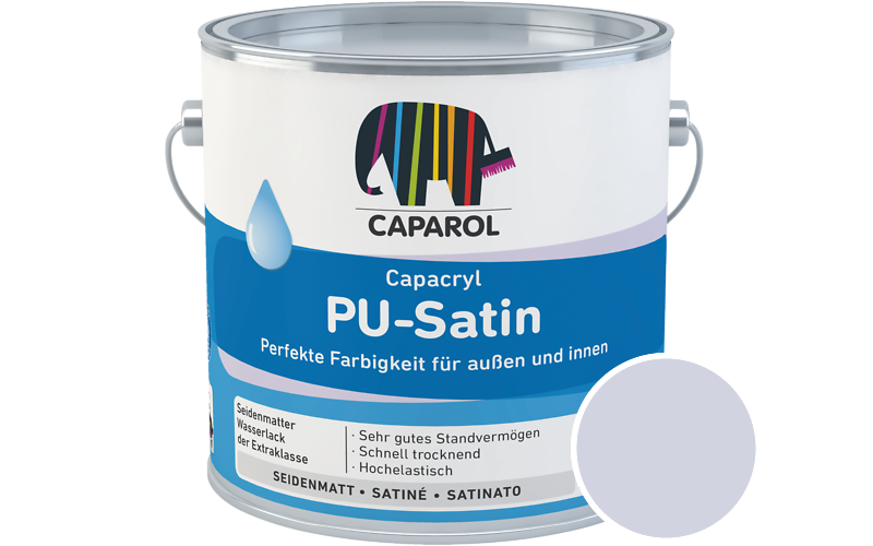 Caparol Capacryl PU-Satin 2,5L Acryl-Lack / Getnt im Farbton Lavendel 115