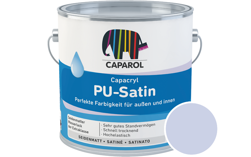 Caparol Capacryl PU-Satin 2,5L Acryl-Lack / Getnt im Farbton Lavendel 150