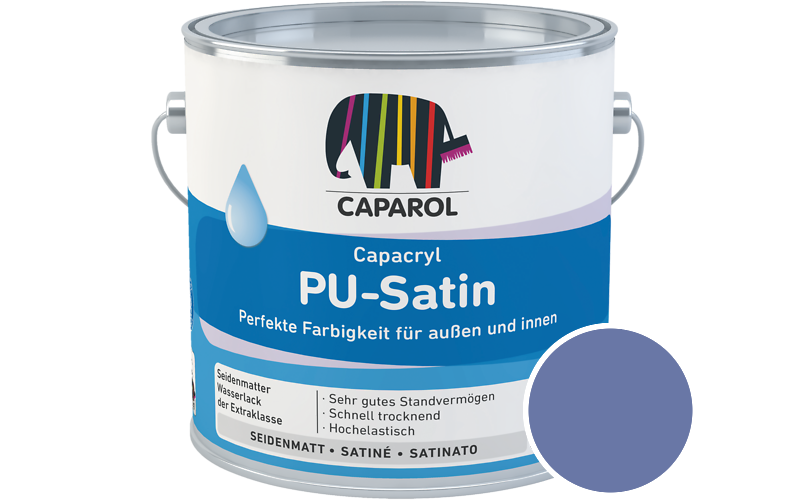 Caparol Capacryl PU-Satin 2,5L Acryl-Lack / Getnt im Farbton Lavendel 175