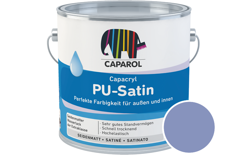 Caparol Capacryl PU-Satin 700ml Acryl-Lack / Getnt im Farbton Lavendel 180