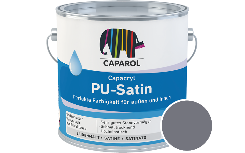Caparol Capacryl PU-Satin 2,5L Acryl-Lack / Getnt im Farbton Lavendel 45