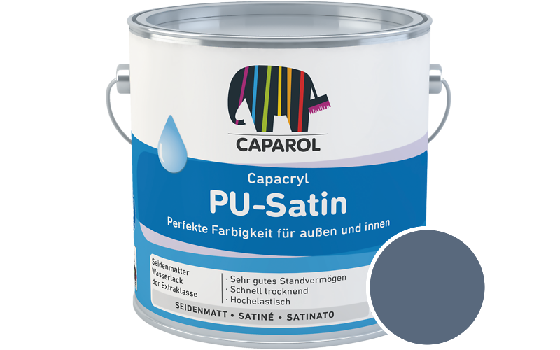 Caparol Capacryl PU-Satin 700ml Acryl-Lack / Getnt im Farbton Lazur 100