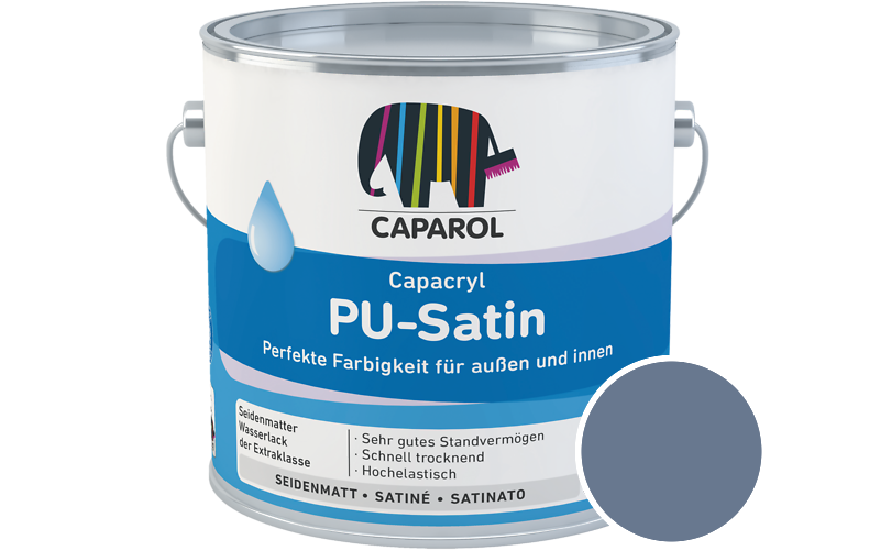 Caparol Capacryl PU-Satin 350ml Acryl-Lack / Getnt im Farbton Lazur 105