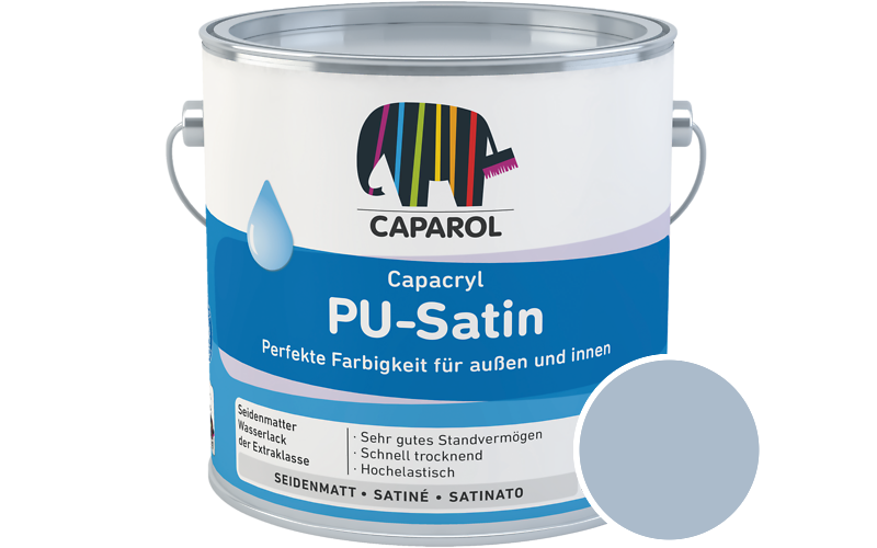 Caparol Capacryl PU-Satin 2,5L Acryl-Lack / Getnt im Farbton Lazur 115