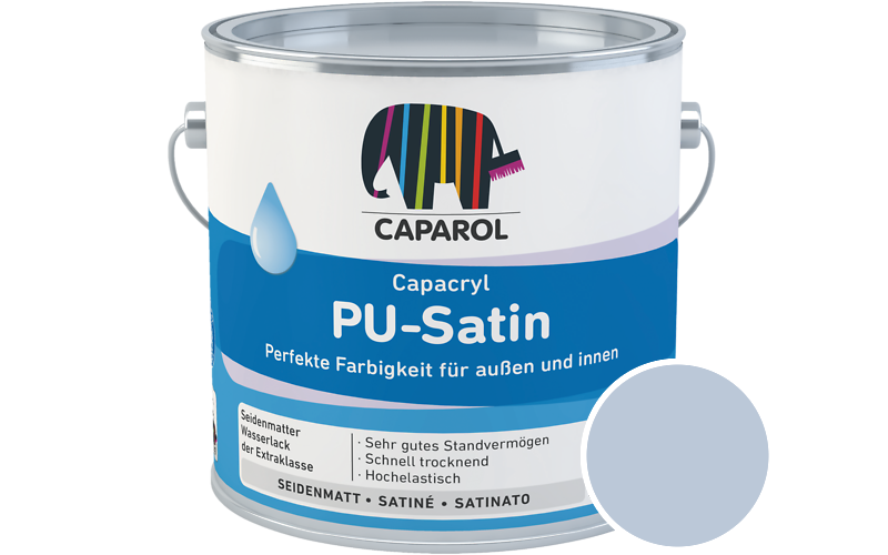 Caparol Capacryl PU-Satin 700ml Acryl-Lack / Getnt im Farbton Lazur 120