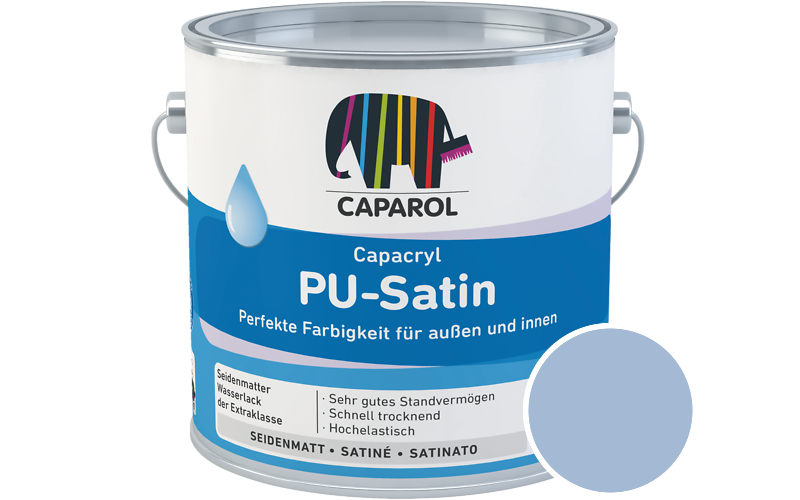 Caparol Capacryl PU-Satin 350ml Acryl-Lack / Getnt im Farbton Lazur 180